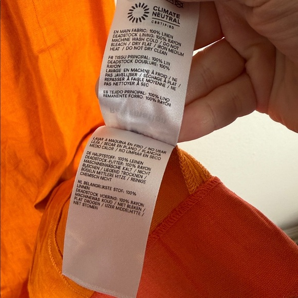 Reformation Sara Linen Dress in Nectarine - Picture 7 of 11